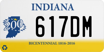 IN license plate 617DM