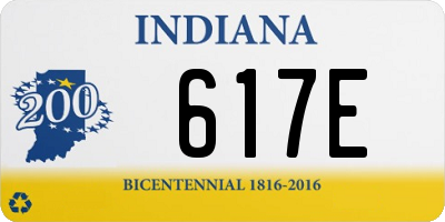 IN license plate 617E