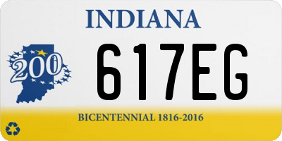 IN license plate 617EG