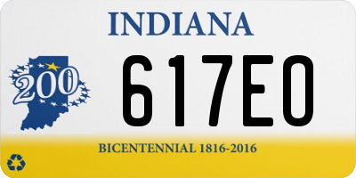IN license plate 617EO