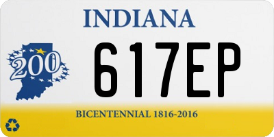 IN license plate 617EP