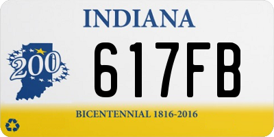 IN license plate 617FB