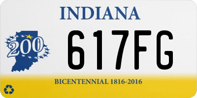 IN license plate 617FG