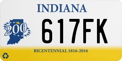 IN license plate 617FK