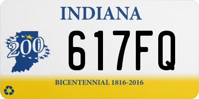 IN license plate 617FQ