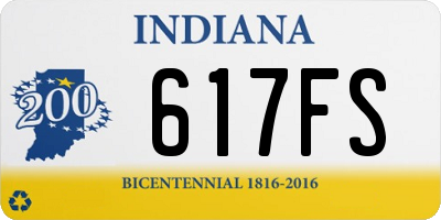 IN license plate 617FS