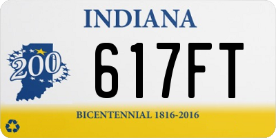 IN license plate 617FT