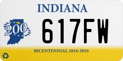 IN license plate 617FW