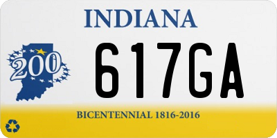 IN license plate 617GA