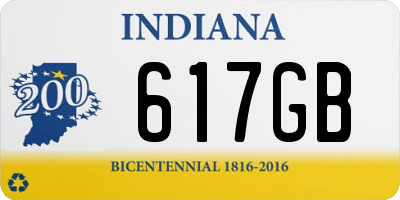 IN license plate 617GB