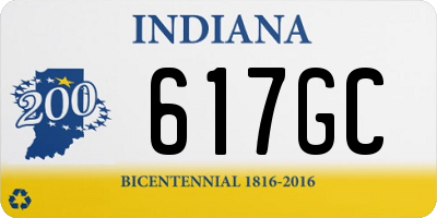 IN license plate 617GC