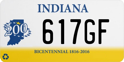 IN license plate 617GF