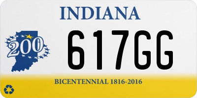 IN license plate 617GG