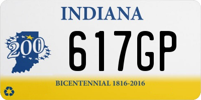 IN license plate 617GP