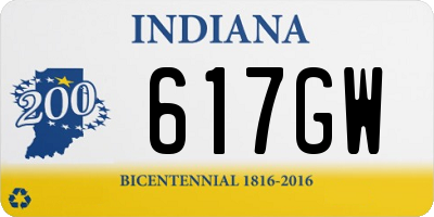 IN license plate 617GW