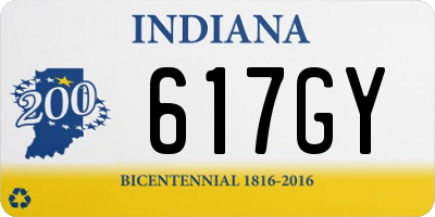 IN license plate 617GY