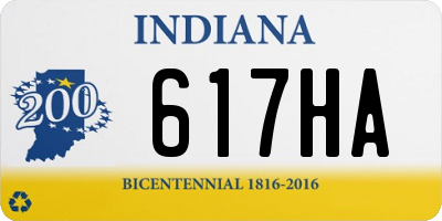 IN license plate 617HA