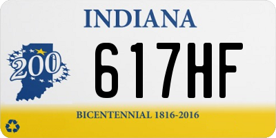 IN license plate 617HF