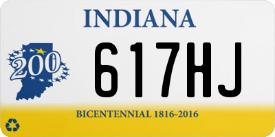 IN license plate 617HJ