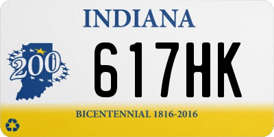 IN license plate 617HK