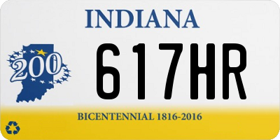 IN license plate 617HR
