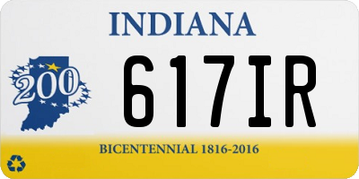 IN license plate 617IR