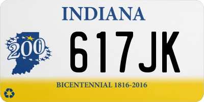 IN license plate 617JK