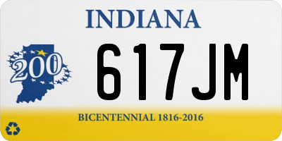 IN license plate 617JM