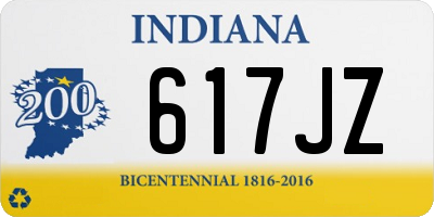 IN license plate 617JZ