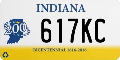 IN license plate 617KC