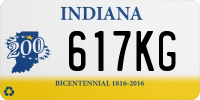 IN license plate 617KG