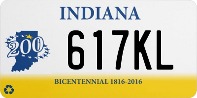 IN license plate 617KL