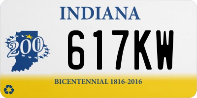 IN license plate 617KW