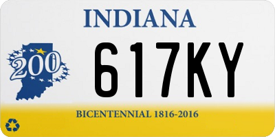 IN license plate 617KY