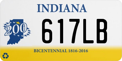 IN license plate 617LB