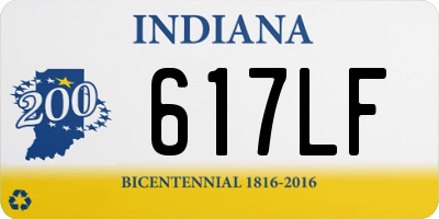 IN license plate 617LF