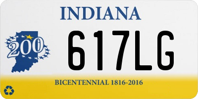 IN license plate 617LG