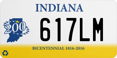 IN license plate 617LM