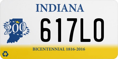 IN license plate 617LO