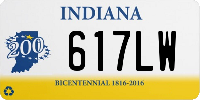 IN license plate 617LW