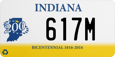 IN license plate 617M