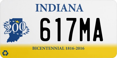 IN license plate 617MA