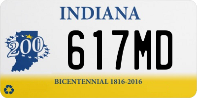 IN license plate 617MD