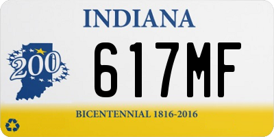 IN license plate 617MF