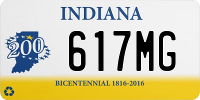 IN license plate 617MG