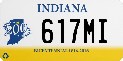 IN license plate 617MI
