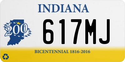 IN license plate 617MJ