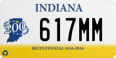 IN license plate 617MM