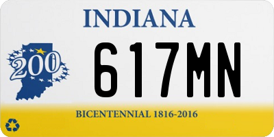 IN license plate 617MN