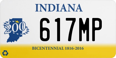 IN license plate 617MP